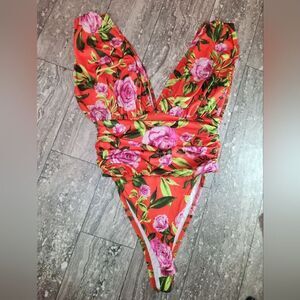 NWT Zara Bright Floral Bodysuit